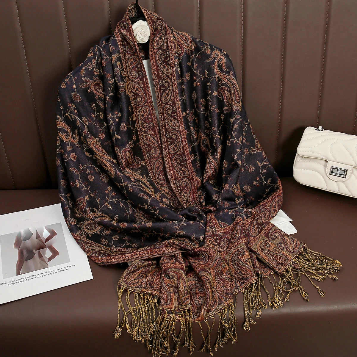 Pashmina Hijab Schal – Damen Langer Kaschmir Schal | Luxus Weicher Foulard, Turban & Muslimisches Kopftuch Kaufschwan® Schwarz