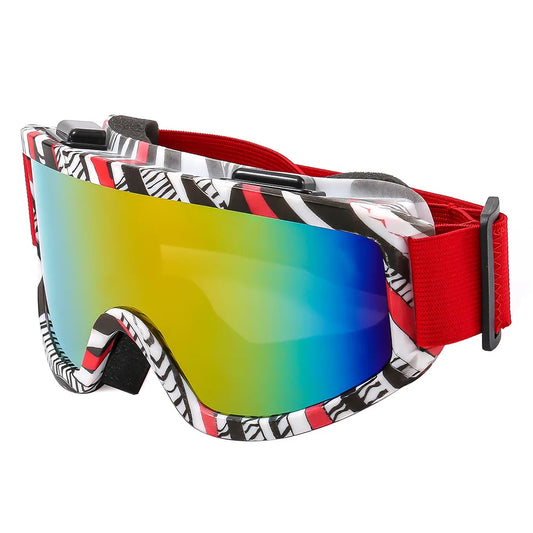 Unisex Skibrille – Bunte Berg-Sonnenbrille für Damen & Herren | UV400 Schneebrille für Skifahren, Radfahren & Wintersport Kaufschwan® Design 2