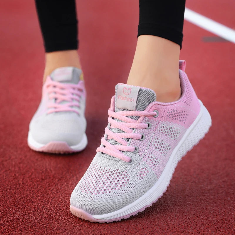 Damen Sportschuhe – Modische Plateau-Sneaker | Frühling & Winter Freizeitschuhe & Laufschuhe für Frauen Kaufschwan® GrauRosa 36