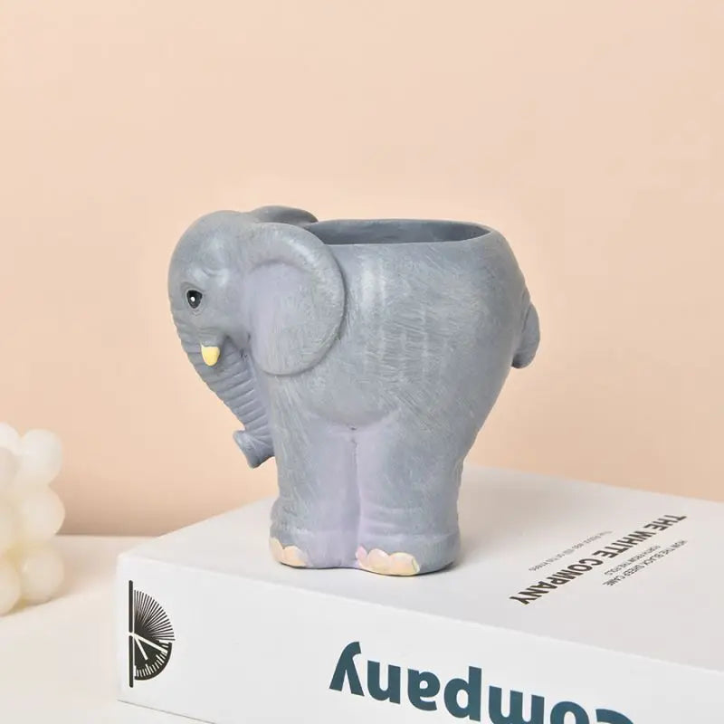 Elefanten Vase – Einzigartige & Lustige Deko Vase | Wohnzimmer Esstisch Büro Bücherregal Vase & Stiftehalter Kaufschwan®
