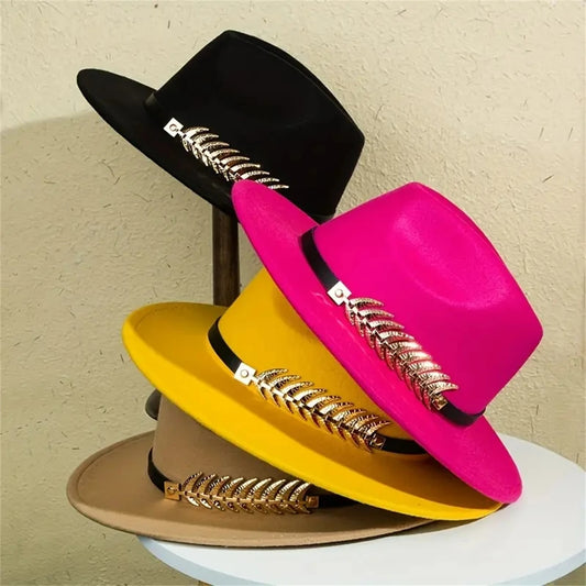 Klassischer Western Cowboy Hut – Tweed Filzhut mit flacher Krempe, Retro Jazz Sonnenhut für Damen & Herren Kaufschwan®