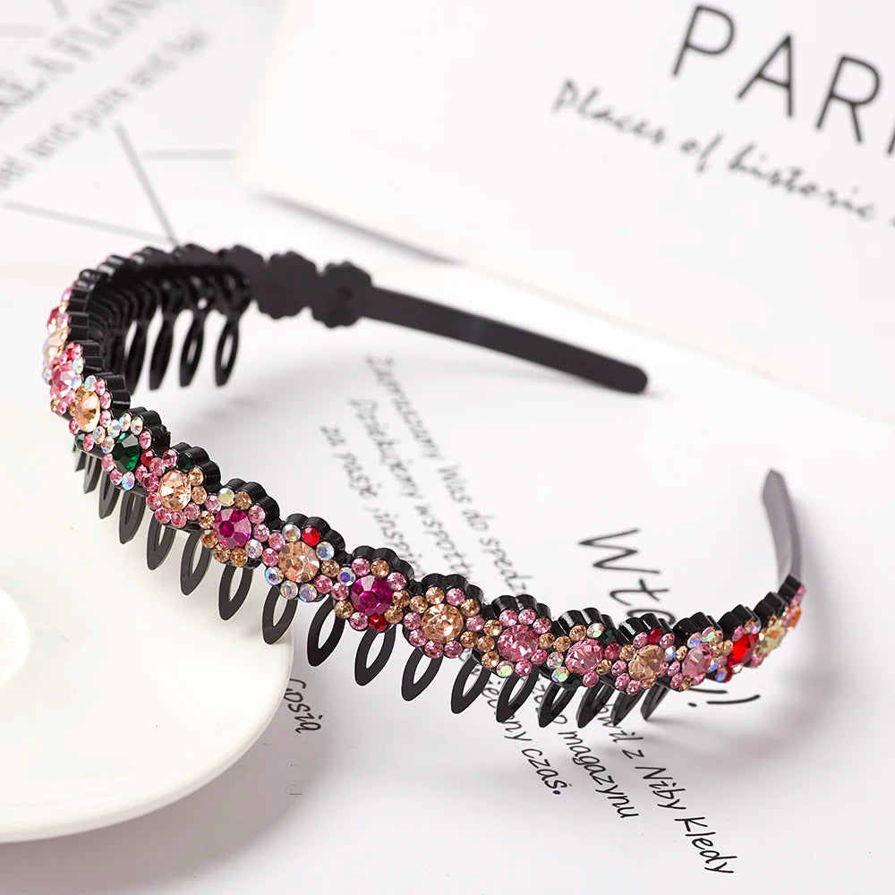 Eleganter Haarreif mit Perlen & Strass – Elastisches, rutschfestes Stirnband mit Blumen für Damen & Mädchen