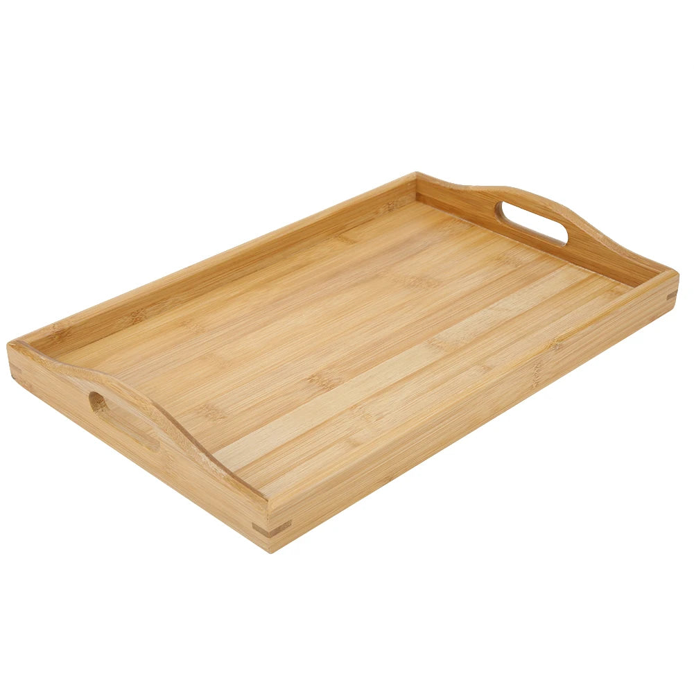 Bambus Tee-Tablett 38×25×5cm – Chinesisches Tee-Serviertablett für Teetassen, Multifunktionales Serviertablett für Zuhause & Gastronomie