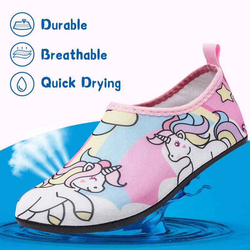 Kinder Schnelltrocknende Wasserschuhe – Leichte Barfuß Badesocken & Aqua Schuhe für Jungen & Mädchen Kaufschwan®