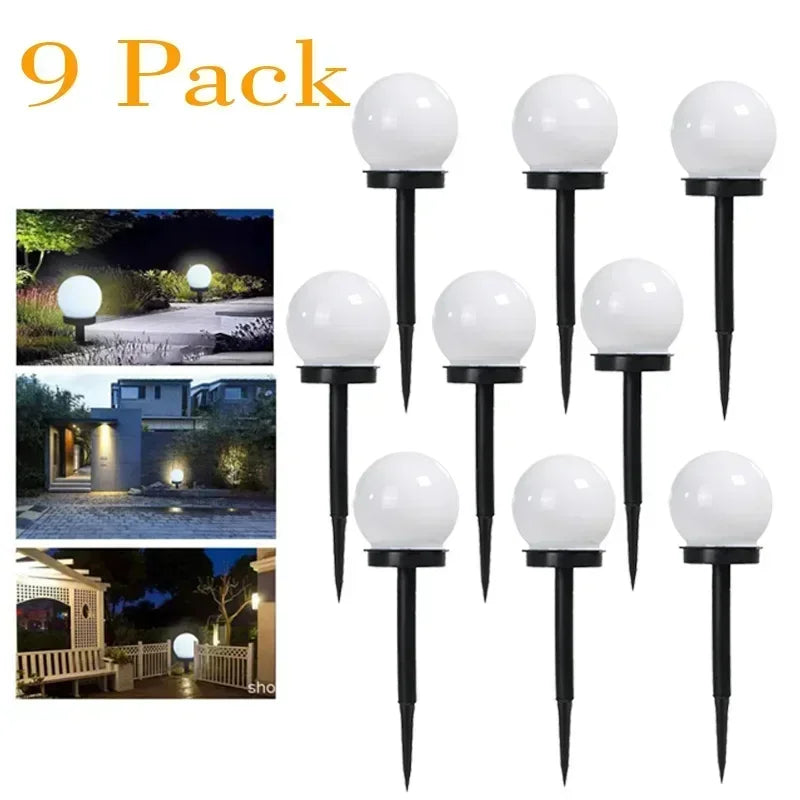 Solar LED Gartenlichter Kaltweiß – Wasserdichte Kugelleuchten für Garten, Hof, Weg & Rasen Kaufschwan® 9er Set