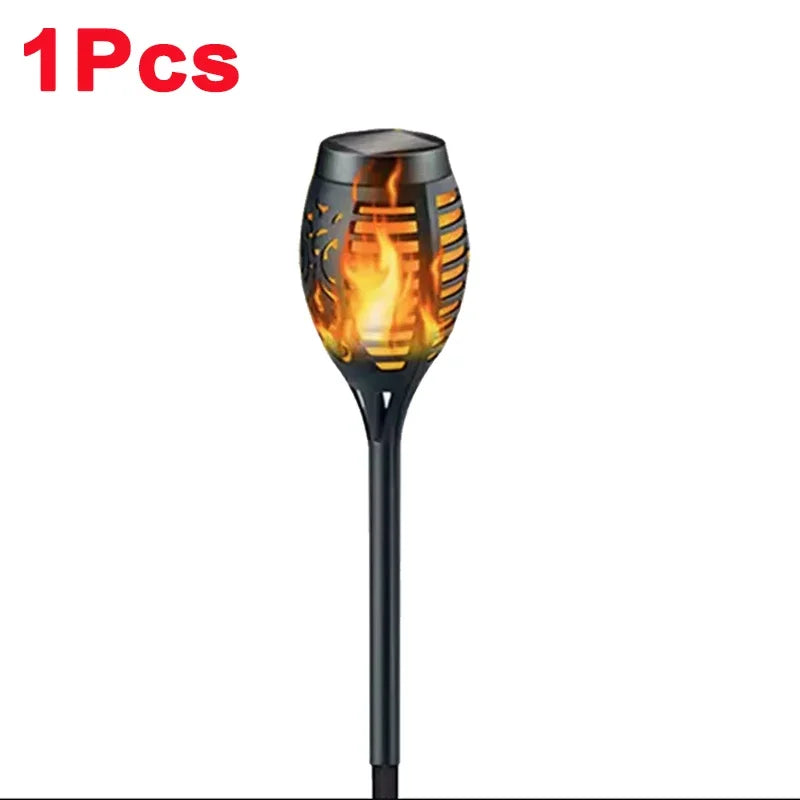 1/2/4/6/8/10 Stück Solar Flammen Fackellichter – Flackernde wasserdichte Gartenbeleuchtung für Rasen, Wege, Hof & Terrasse Kaufschwan® 1 Stück