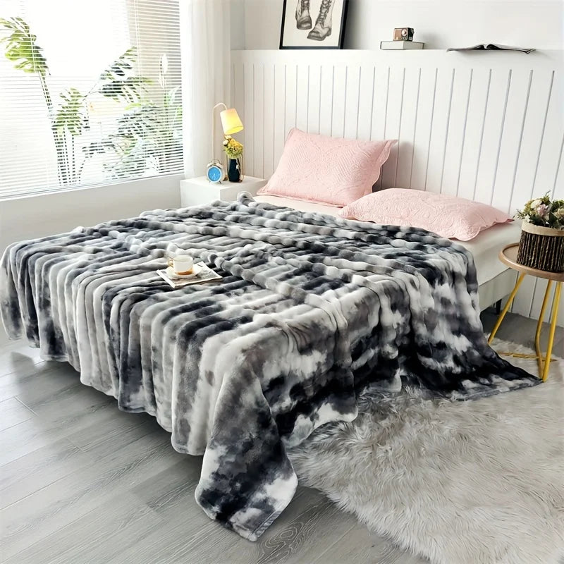 Luxuriöse Kunstkaninchenfell Decke – Weicher, dicker und warmer Überwurf für alle Jahreszeiten, vielseitig für Sofa, Schal, Reisen & Geschenk Kaufschwan® Dunkelgrau 200x230cm
