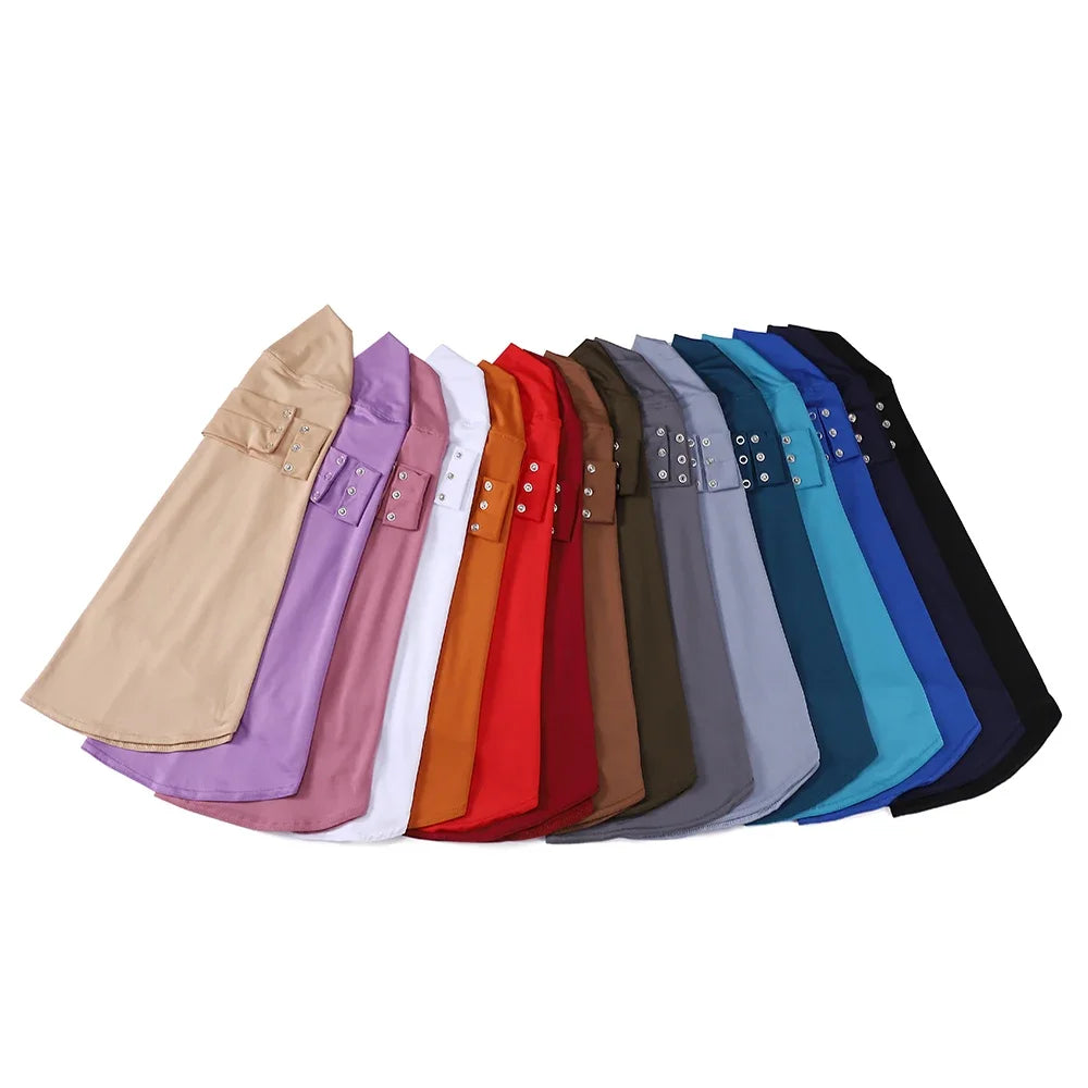 Schnellverschluss Hijab – Premium Jersey Schal mit Bändern & Knöpfen | Vollbedeckende Unterhaube Turban für Muslimische Frauen Kaufschwan®