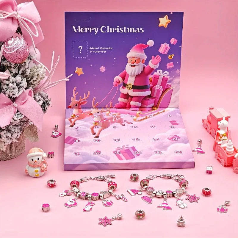 Schmuck-Adventskalender – 24-Tage-Weihnachtskalender mit Überraschungen & Bastelset für Selbstgemachte Armbänder