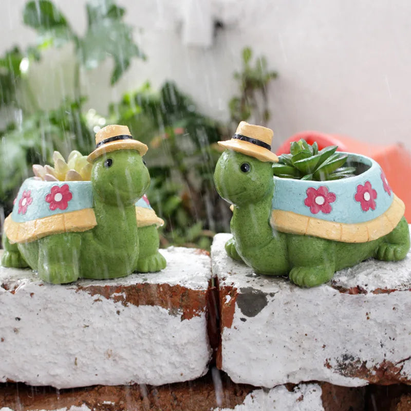 Cartoon Tier Sukkulenten Blumentopf – Niedlicher Schildkröten Pflanztopf | Desktop Wohndeko Ornament Garten Pflanzgefäß Kaufschwan®