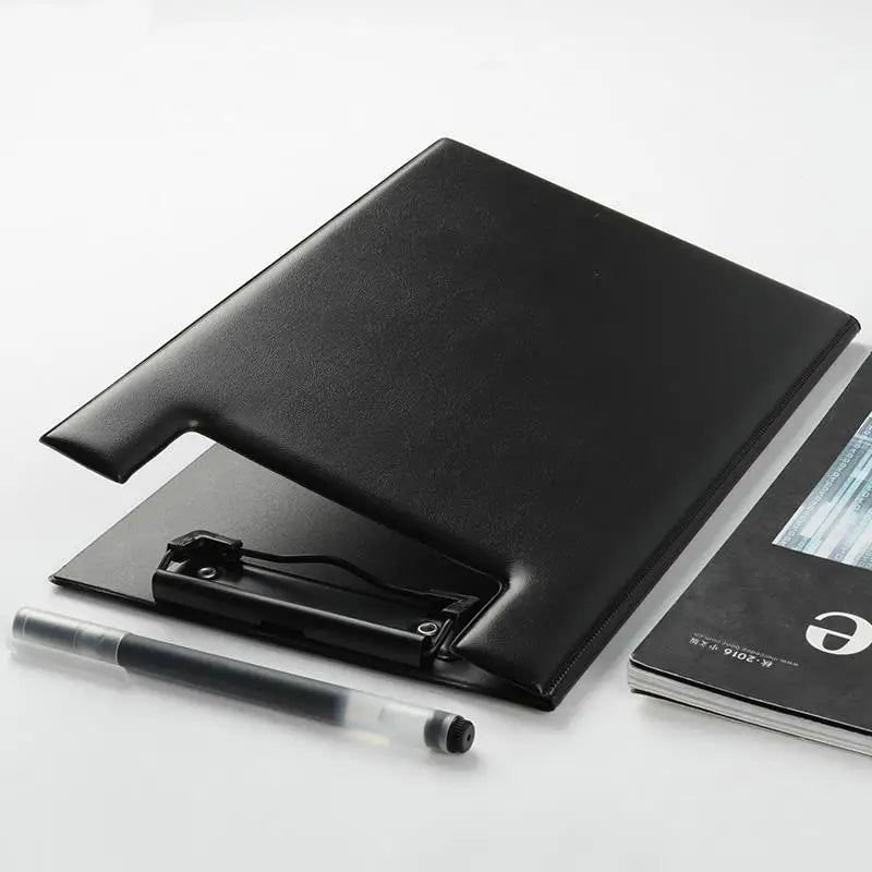 PU Leder Klemmbrett A4 Konferenzmappe – Hochwertiges Padfolio Schreibunterlage | Faltbares A5 Klemmbrett mit Stauraum Kaufschwan®