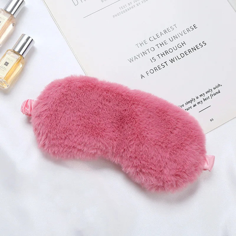 Plüsch Schlafmaske | Weiche & Niedliche Love-Cloud Augenbinde | Bequeme Augenabdeckung für Nickerchen, Reisen & Entspannung Kaufschwan® Rose 20x10cm