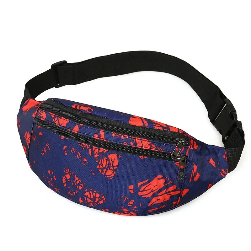 Bunte Feder Design Gürteltasche – Damen & Herren Sport Fanny Pack | Crossbody Brusttasche, Handy Tasche & Multifunktion Hüfttasche Kaufschwan® Rot