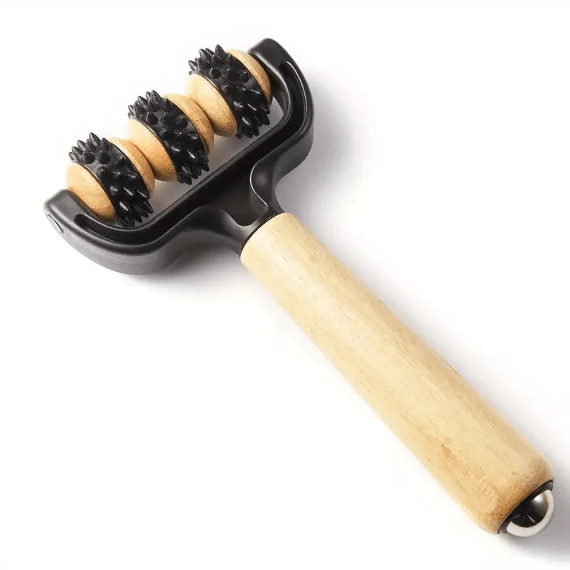 1 Stück T-förmiger Massage-Roller | Multifunktionaler Tiefengewebsmassager für Gesicht, Beine, Bauch & Körper | Tragbar für Reise & Zuhause Kaufschwan® Schwarz