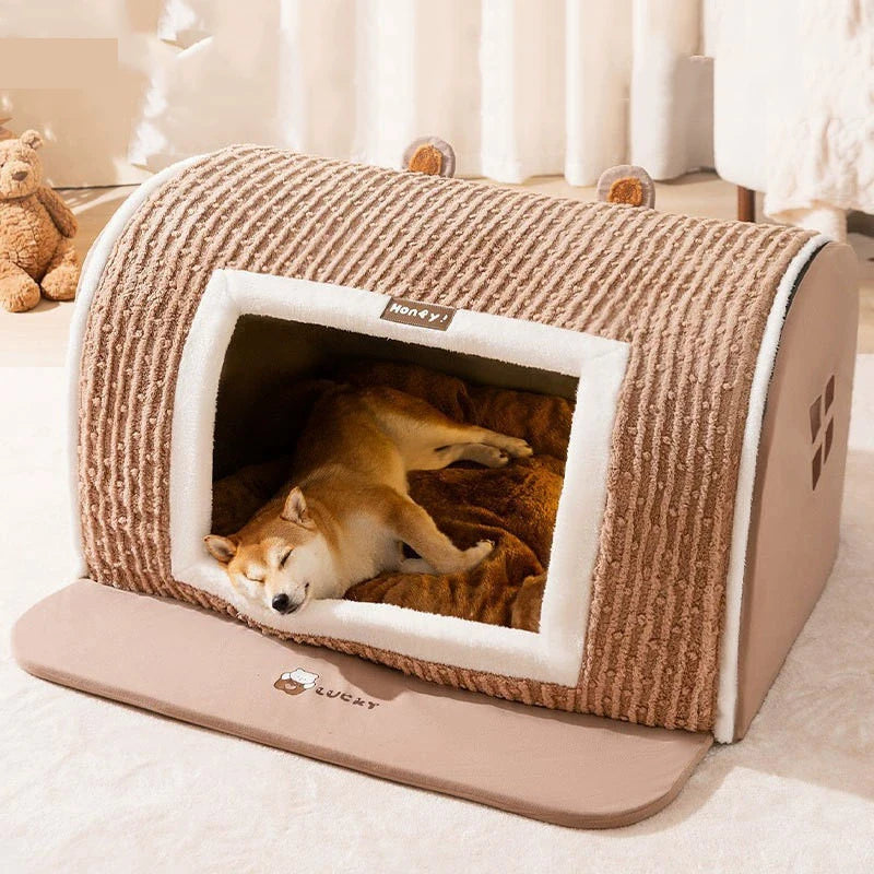 Winter Warmes Haustierbett – Großes Plüsch Baumwoll Hund- & Katzenbett Kaufschwan®