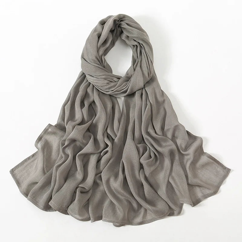 Damen Hijab Schal aus Baumwolle, Rayon & Modal – Großformat 190×85cm | Muslimisches Kopftuch, Eleganter Turban & Umschlagtuch