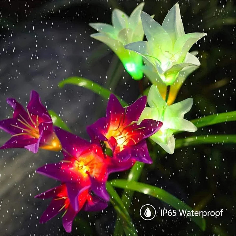 Solar Lilienblumenlampe – 7 Farbwechsel Wasserdichte Solar-Wege- & Landschaftslichter für Garten, Hof & Innenhof Kaufschwan®