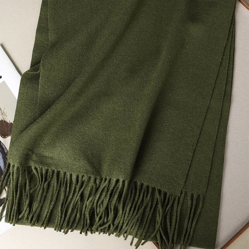 Bunte Winter Schals für Damen | Langer Kaschmir-Optik Wärmeschal | Einfarbig Hijab, Umschlagtuch & Pashmina Kopftuch