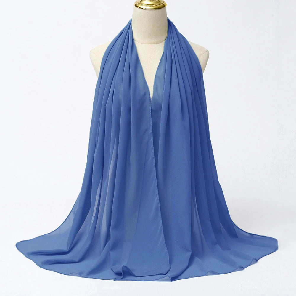 Muslimischer Chiffon Hijab Schal – Damen Langer Einfarbiger Kopf Schal | Eleganter Jersey Schleier & Modisches Umschlagtuch Kaufschwan®