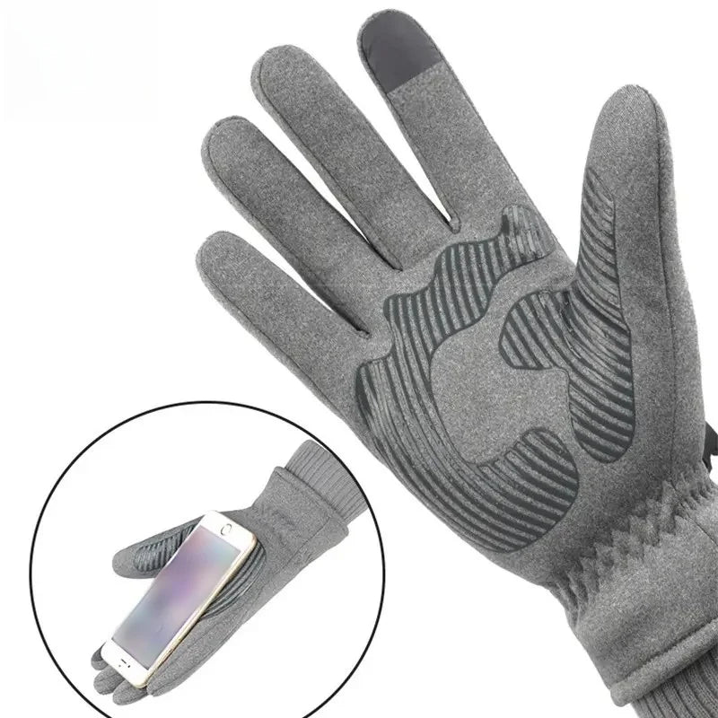 Herren Skihandschuhe – Wasserdichte Winddichte Winter Fäustlinge | Rutschfest Gefüttert mit Samt, Schneemobil & Motorrad Handschuhe für Winterreisen Kaufschwan®