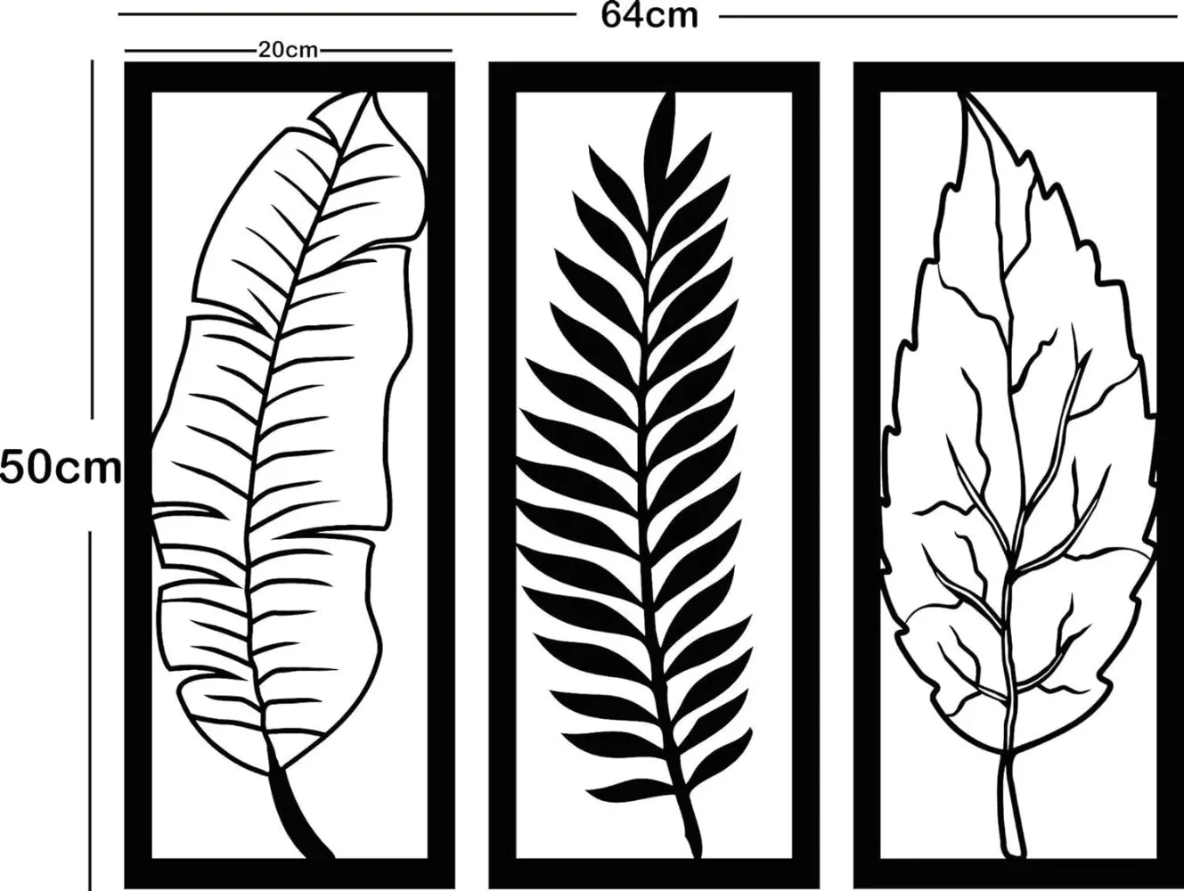 Metall Eisen Blätter Wandbild – Elegante Blatt Wanddekoration für Zuhause
