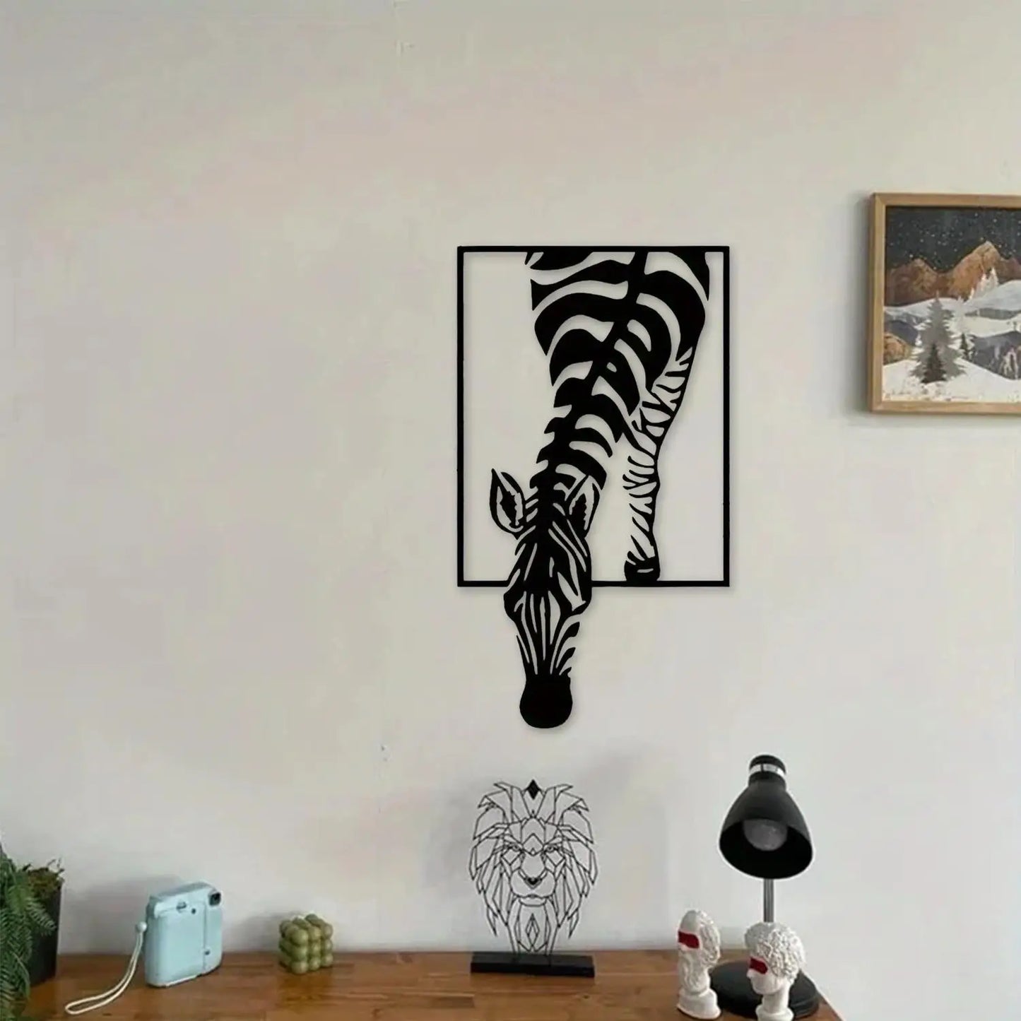 Minimalistisches Metall Zebra Wandbild – Landhaus Elegantes Dekoschild Kaufschwan®