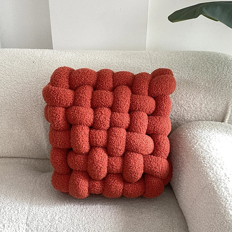 Luxuriöses Kissen für Wohnzimmer | Weicher Lammfell Dekokissen für Sofa & Stuhl | Komfortables Sitzkissen für Zuhause