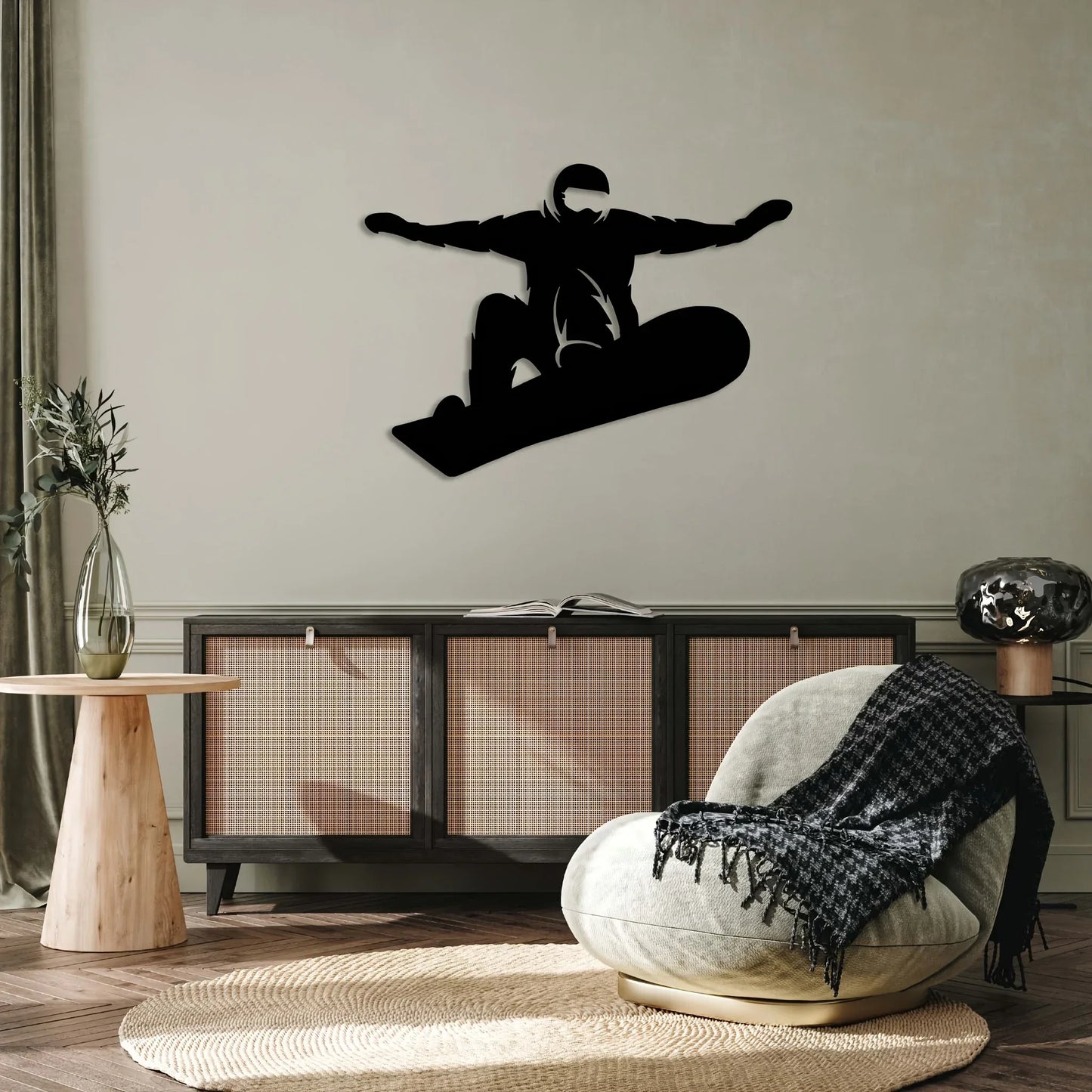 Snowboarder Metall Wanddeko – Ski Sport Eisen Wandbild Kaufschwan®