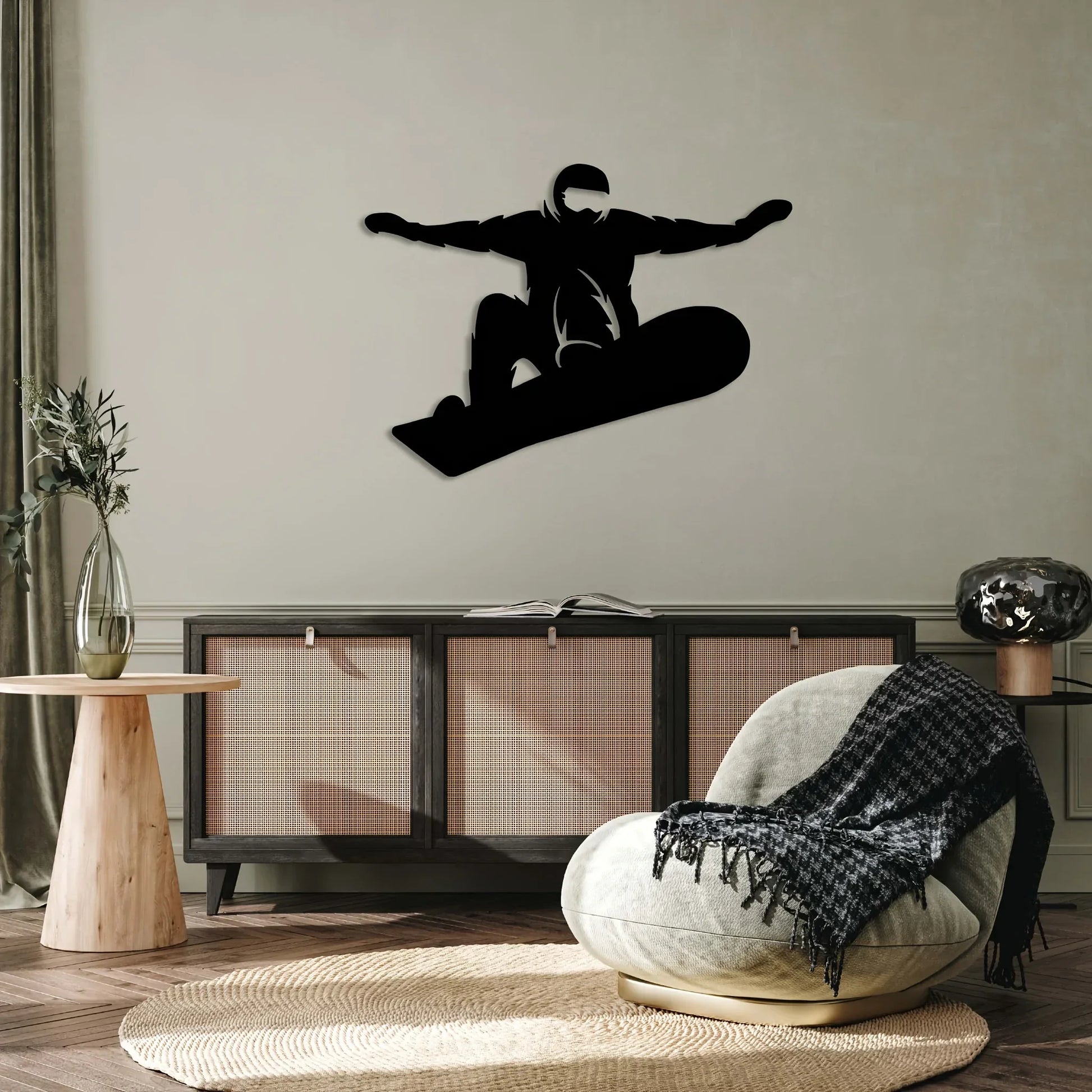 Snowboarder Metall Wanddeko – Ski Sport Eisen Wandbild Kaufschwan®
