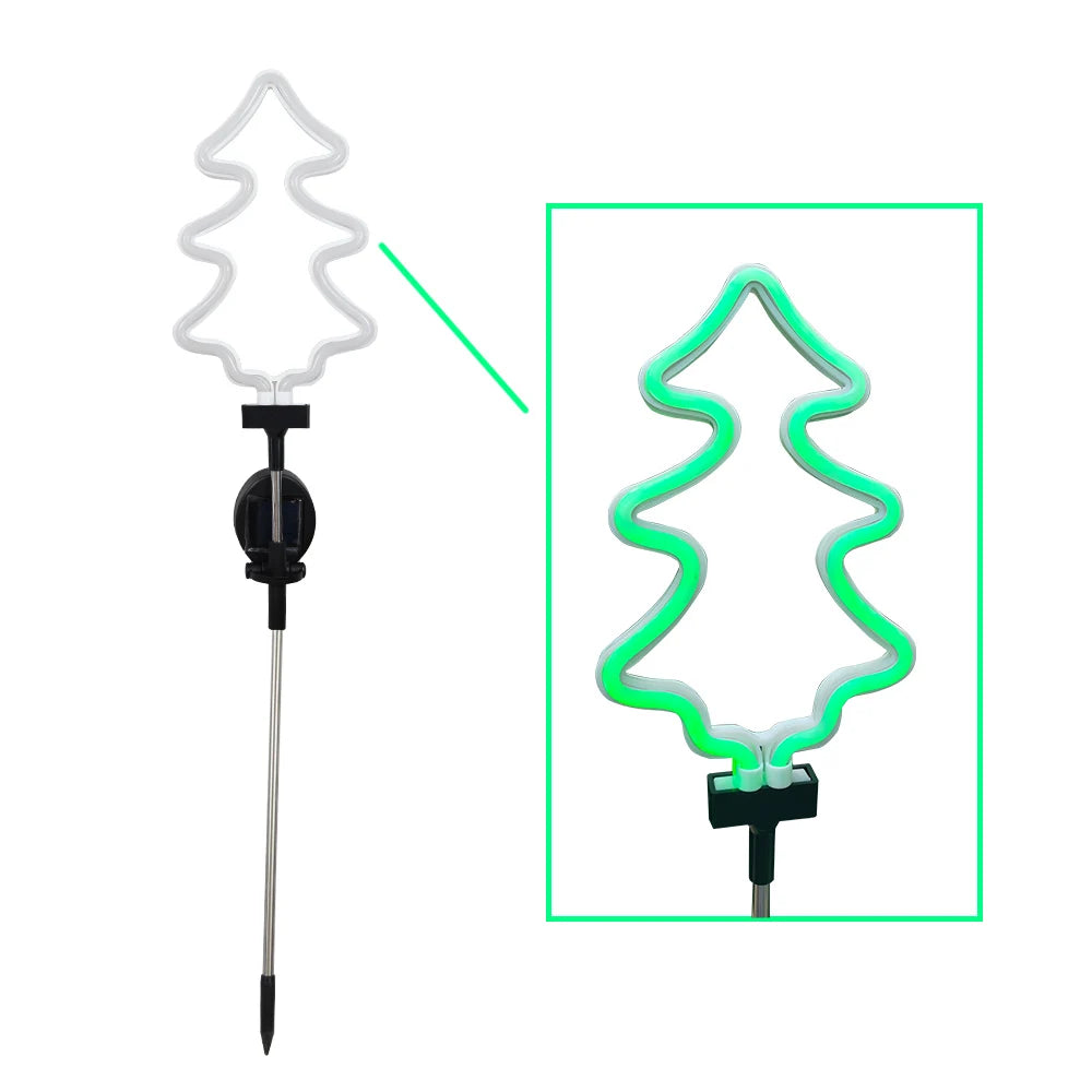 Neon Solar Gartenlichter – Wasserdichte Flamingo- & Weihnachtsbaum-LED-Lampen für Außenbereich & Partydeko Kaufschwan® 1 Stück A
