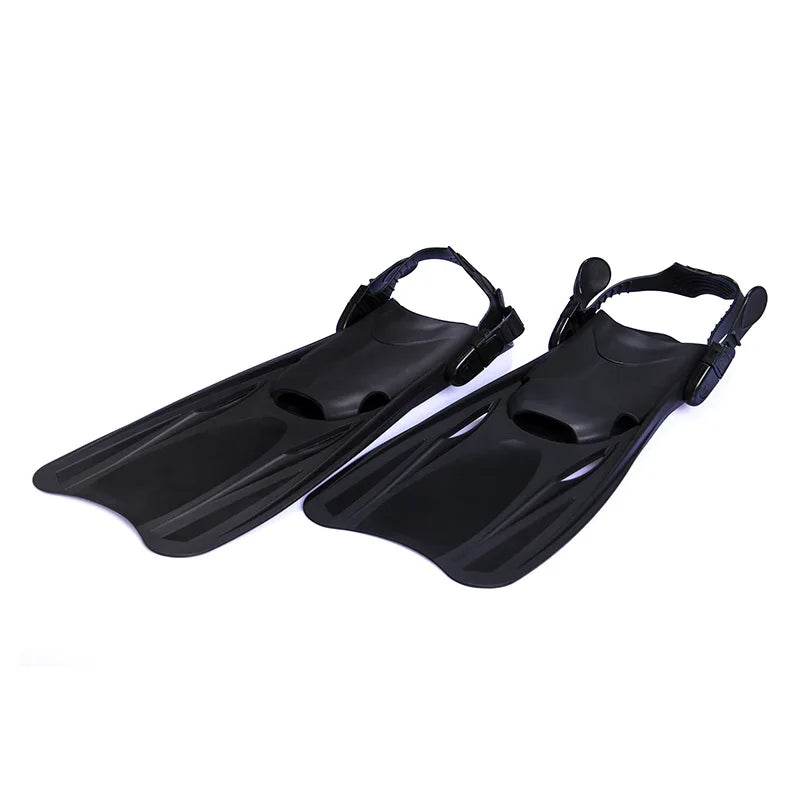 Verstellbare Froschflossen | Lange Schwimmflossen für Erwachsene & Kinder | Froschschuhe für Pool, Tauchen & Training Kaufschwan® Schwarz L
