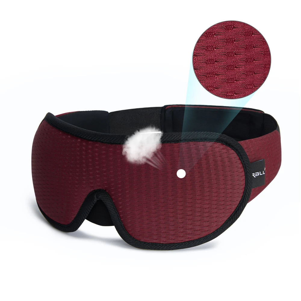 3D Sleeping Mask Block Out Light Soft Padded Sleep Mask For Eyes Slaapmasker Eye Shade Blindfold Sleeping Aid Face Mask Eyepatch Kaufschwan® Rot