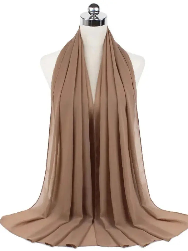Damen Hijab aus Chiffon – Sofort Tragbares Kopftuch | Einfarbiger Instant Hijab Schal, Arabischer Wrap & Islamischer Schal