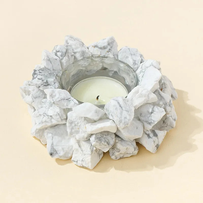 Natürlicher Kristall Rohstein Kerzenhalter – Amethyst, Citrin & Rosenquarz Aromatherapie Stein für Weihnachten & Wohndekoration Kaufschwan®