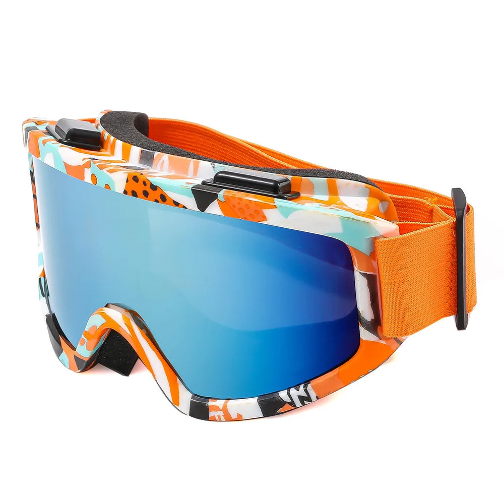 Unisex Skibrille – Bunte Berg-Sonnenbrille für Damen & Herren | UV400 Schneebrille für Skifahren, Radfahren & Wintersport Kaufschwan®
