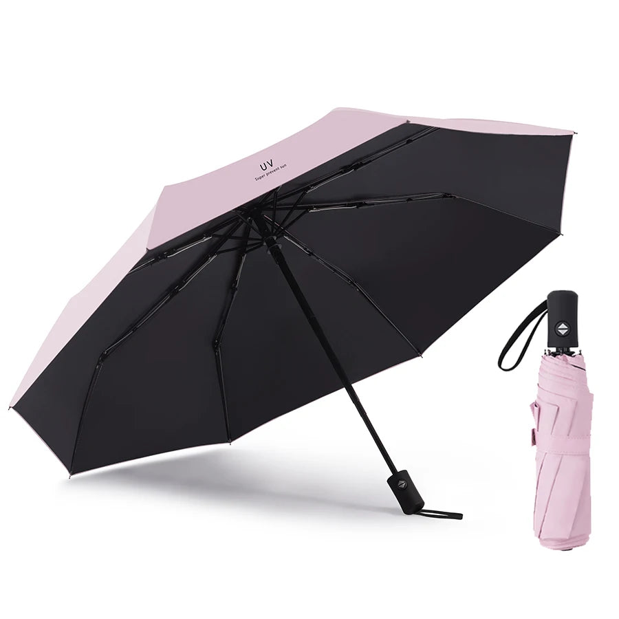 Reise-Regenschirm mit 8 Streben – Winddichter Multi-Color Sonnen- & Regenschirm mit Automatischem Öffnen/Schließen