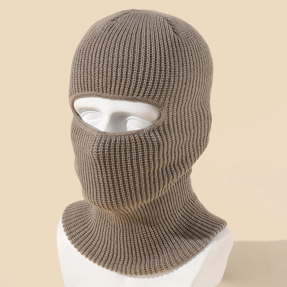Unisex 1-Loch Skimaske Balaclava – Gestrickte Vollgesichts-Beanie Mütze | Winddichte Wintermütze für Damen & Herren beim Radfahren & Outdoor