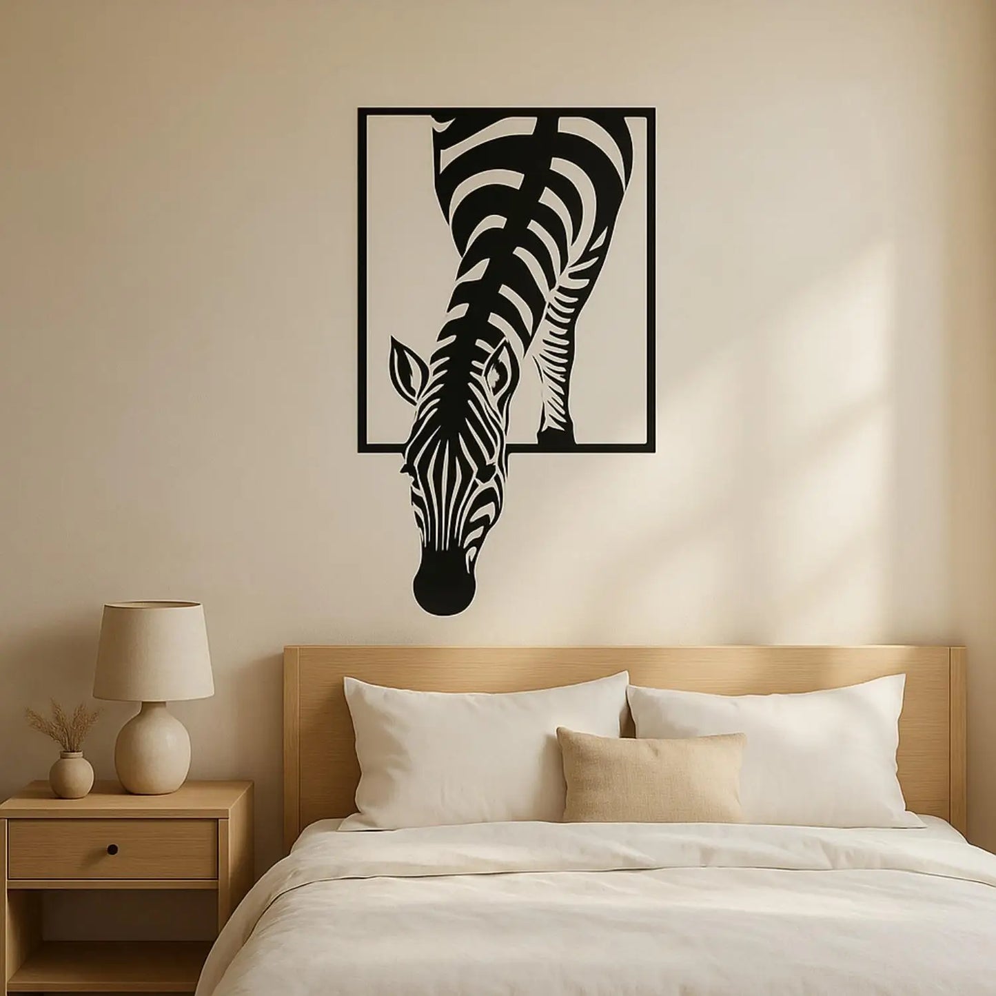 Minimalistisches Metall Zebra Wandbild – Landhaus Elegantes Dekoschild Kaufschwan®