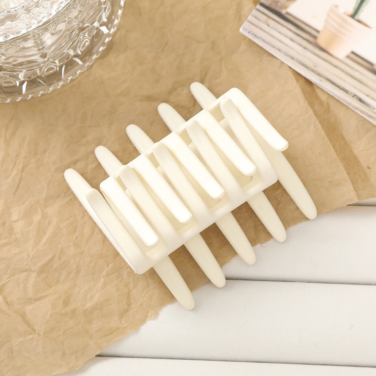 Doppelseitiger Frosted Haarkamm – Rutschfeste Zahnkamm-Haarklammer in Schwarz für Damen Kaufschwan® Abbildung 5