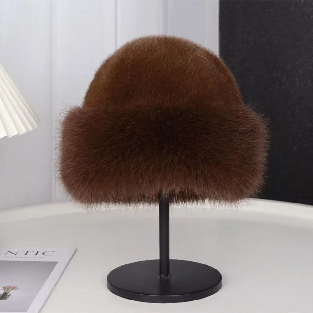 Damen Flauschige Mütze – Warme Wintermütze | Plüsch Mütze für Kalte Schneetage Kaufschwan®