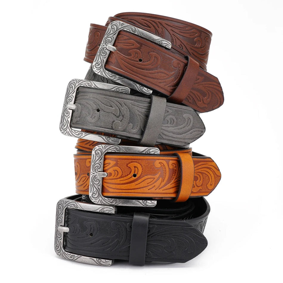 Herren PU-Leder Gürtel – Mehrfarbiger Gürtel mit Dornschließe | Stilvoller Freizeit & Business Gürtel, Perfektes Geschenk für Männer