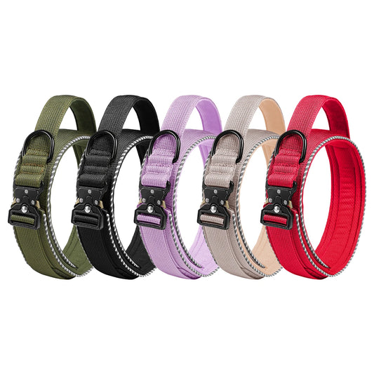 Hundehalsband mit Griff Verstellbar Militär Nylon Trainingshalsband mit Starker Schnalle Kaufschwan®