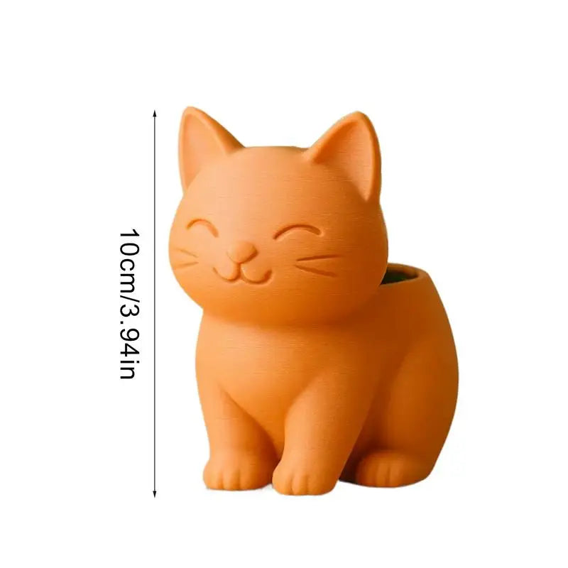 Katzen Blumentopf – Niedlicher Katzen Pflanztopf mit Ablaufloch | 3D Gedruckter Mini Pflanztopf für Kaktus & Bonsai Wohndeko Kaufschwan®