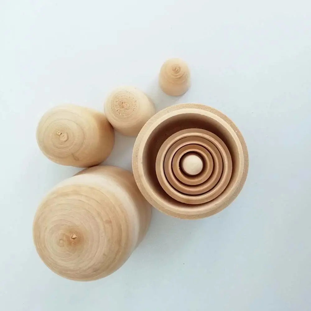 Unbemalte Holz-Matrjoschka – DIY Russische Nestpuppen | Leere Holzrohlinge für Schreibtisch- & Wohn-Dekoration