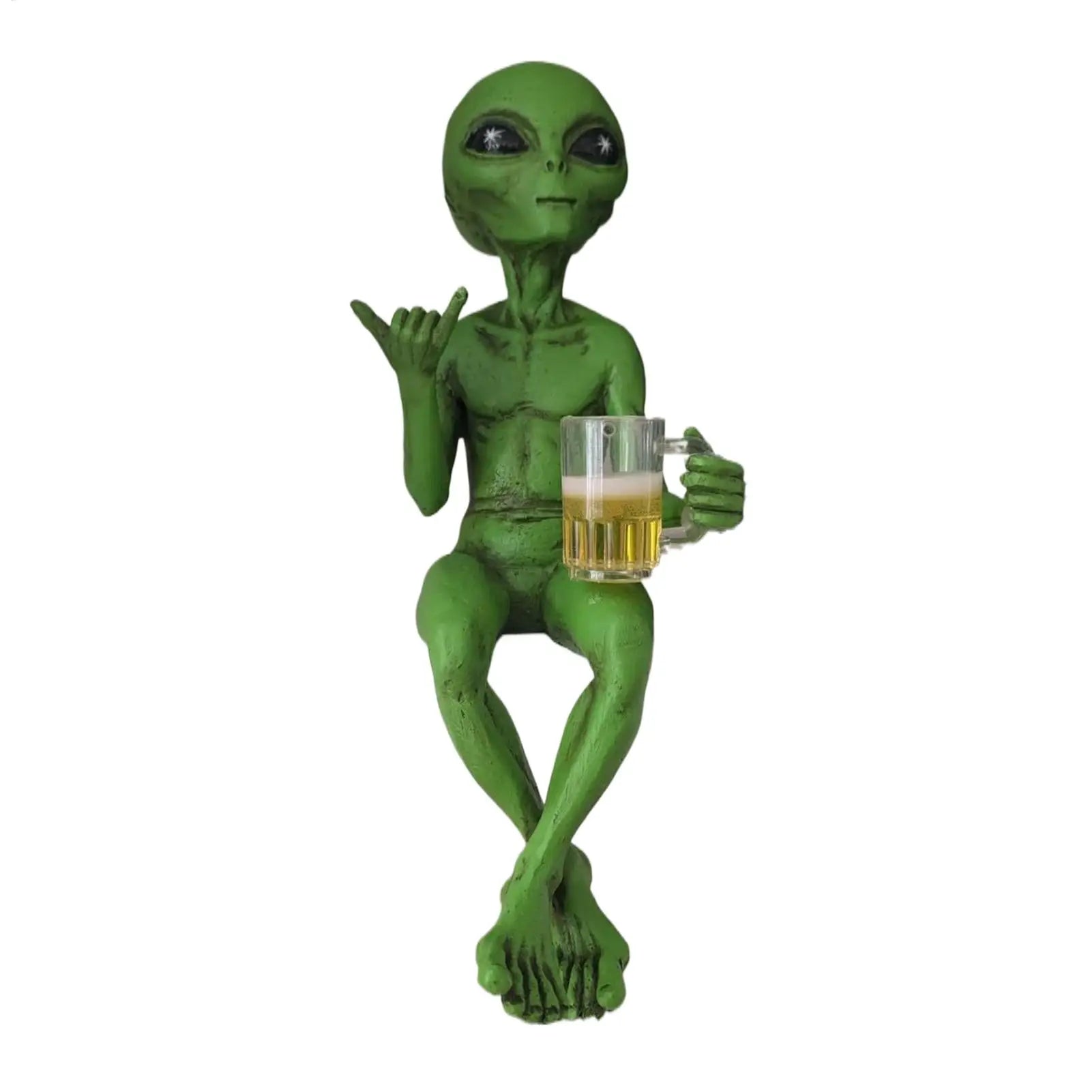 Grüne Alien Statue – Lustige Resin Alien Skulptur als Tischdekoration und Deko Kaufschwan®