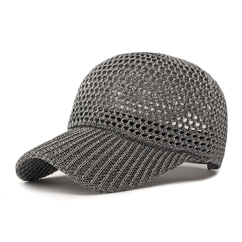 Sommer Einfarbige Atmungsaktive Baseballkappe | Sport Mesh Outdoor Sonnenhut | Leicht & Verstellbar Kaufschwan® Dunkelgrau Adjustable
