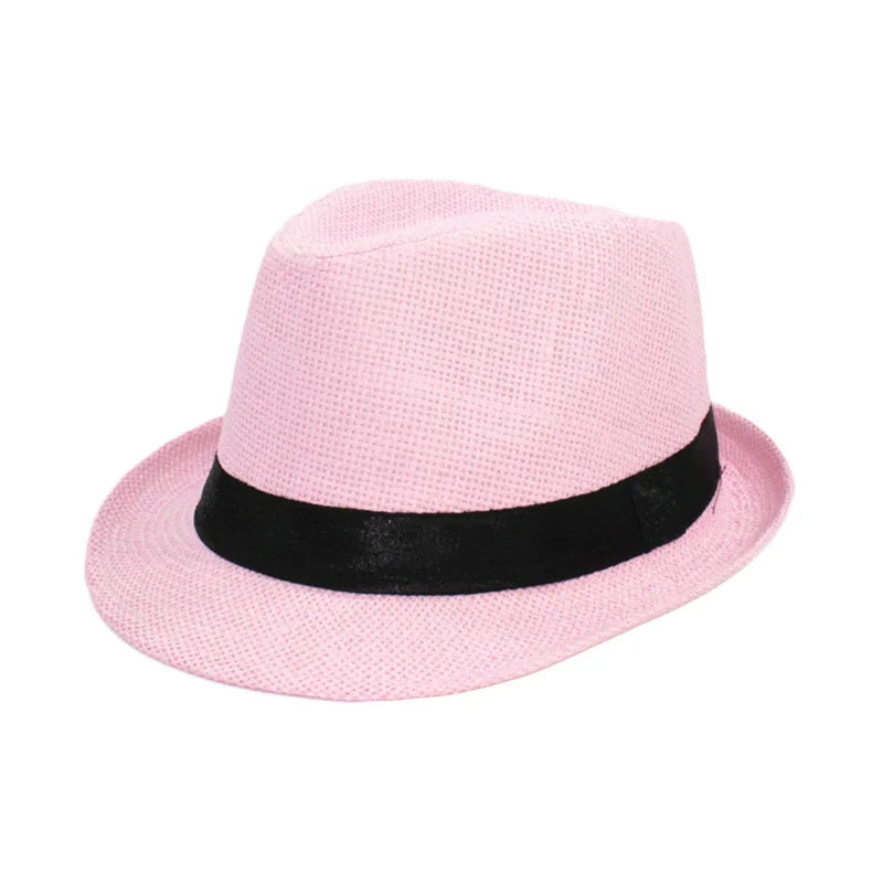 Klassischer Hut – Cowboy-Stil Sonnenhut für Herren, Damen & Kinder, Britischer Klassiker Kaufschwan® Gras schwarz-Rosa