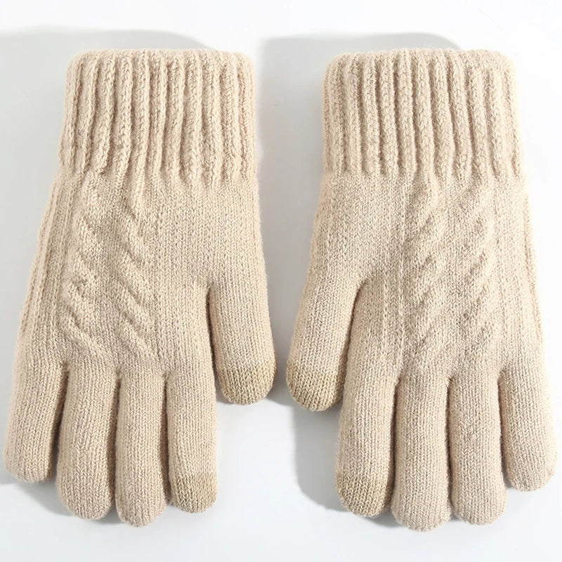 Unisex Winterhandschuhe – Warme Strickhandschuhe mit Fleece-Futter | Touchscreen Vollfinger Handschuhe für Damen & Herren, Fahrrad & Autofahren Kaufschwan®