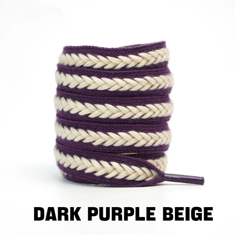 Flache Baumwoll-Schnürsenkel – 1,5cm Breite Premium Laces für Sneaker & Freizeitschuhe | 100/120/140/160cm Seil-Design, 1 Paar