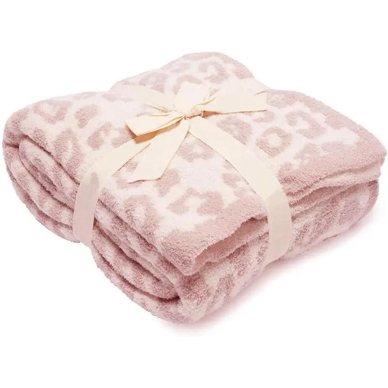 Superweiche Leopardendruck Gestrickte Fleece-Decke – Warme, leichte Sofa-Nickerchen-Decke Kaufschwan®